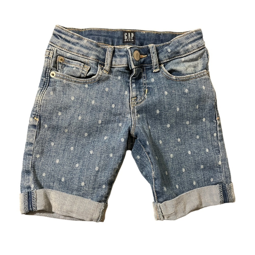Girls Jean Bermuda polka dot jean shorts denim